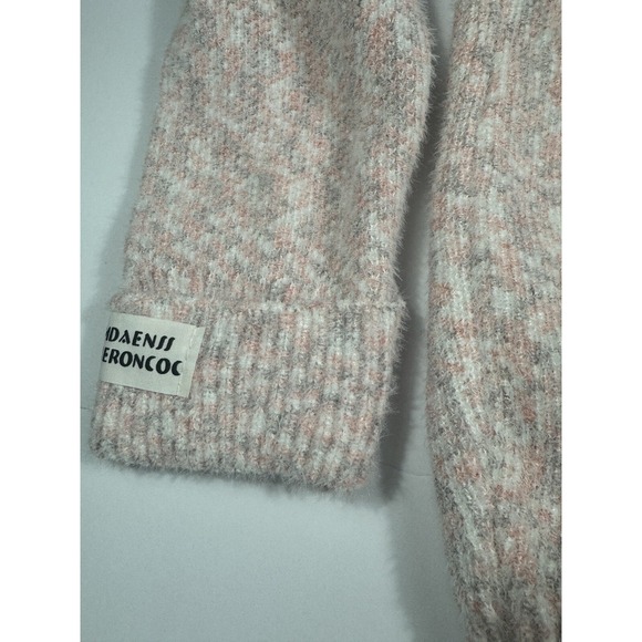 Themdaenss Zip-Up Women's Hooded Cozy Casual Pink Sweater Size L - Picture 6 of 10